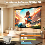 Magcubic Native 1080P 650 ANSI 4K Android 11 L018 Projecteur avec Auto Keystone Correction Focus Wifi6 BT5.2 Portable Movie Outdoor