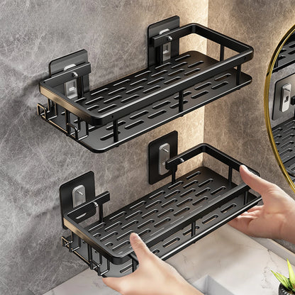 Bathroom Shelf No Drill Wall Mounted Shampoo Bottle Shower Corner Rack Toilet Storage Rack Aluminum Bathroom Kitchen Accessories. Acce Salle de bain Pas de mur de forage Bottle Shower Bottle Bottle Coin Toilet Rangement Rack Salle de bain Aluminium Access
