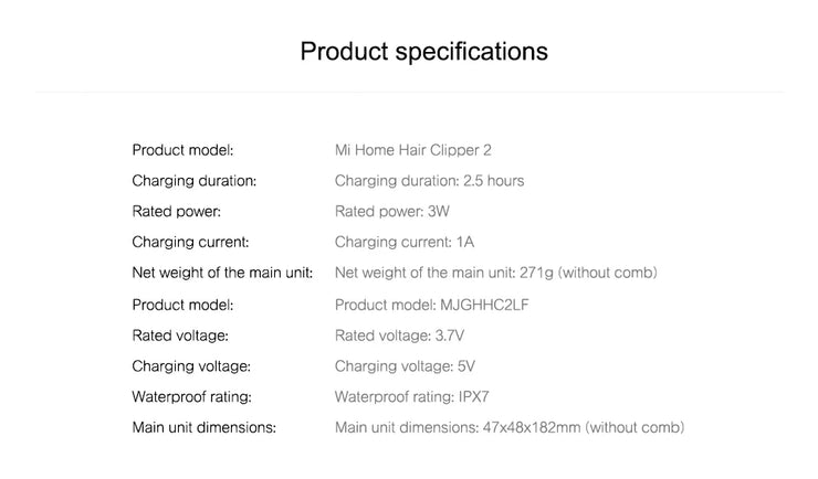Xiaomi Mijia Hair Clipper 2 Hair Trimmer Professional Beard Cut Machine IPX7 Waterproof Wireless Haircut Machine Mijia Clipper 2.Xiaomi Mijia Hair Clipper 2 Coupe de barbe professionnelle coupe-cheveux IPX7 Machine coupe-cheveux sans fil imperméable Mijia