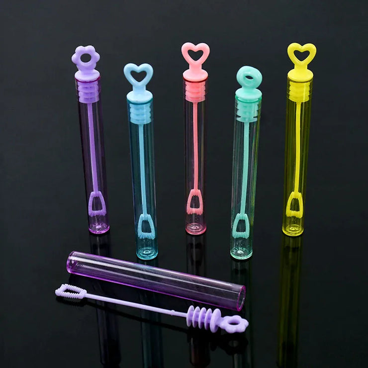 Bouteilles à Bulles Colorées avec Baguette Cœur Lot 10 à 50 pcs