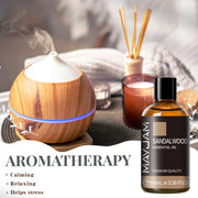 MAYJAM 1PCS 100ML Essential Oil with Dropper Sandalwood Lavender Eucalyptus Vanilla Aroma Oil For Humidifier Scent Candle Burner huile essentielle MAYJAM 1PCS 100ML avec huile de chandelier de lavande églucalyptus huile de vanille pour humidificateur brûl