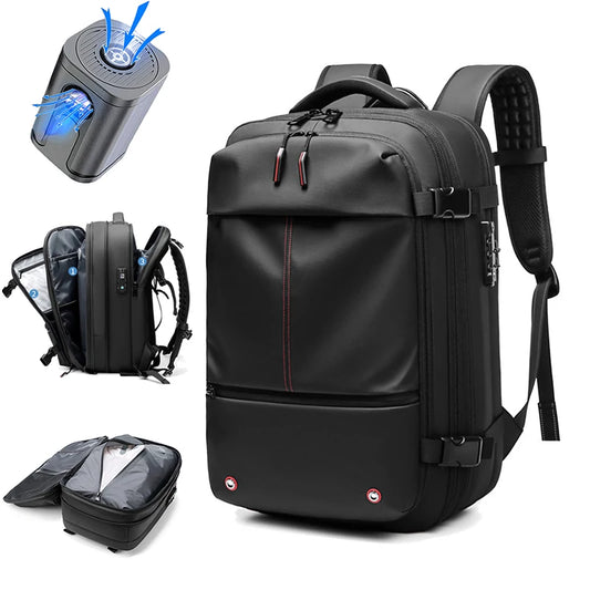 Travel Men 17 inch Laptop Backpack vacuum compression Backpack Business Large Capacity school Backpack expand outdoor backpack.Voyage Hommes 17 pouces Laptop Backpack compression vide et Business Grande capacité école Backpack expanser sac à dos extérieur