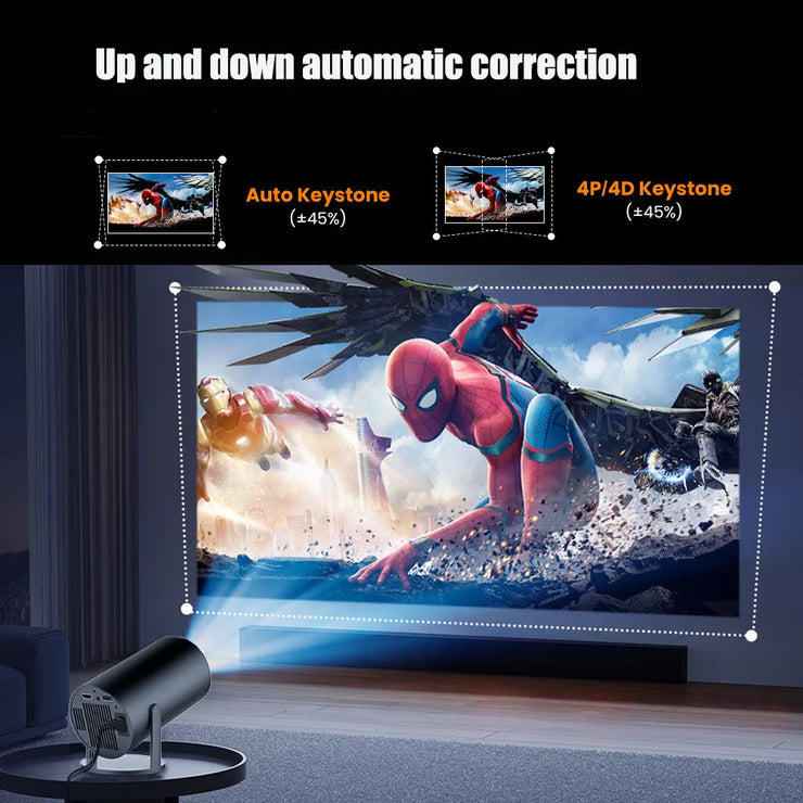 DITONG HY300 Plus HD Projector portatil 4K 1280x720P Android  LED Video Home Theater Cinema Phone mini Proyector Movie HY300 pro.DITONG HY300 Plus Projeteur HD portatil 4K 1280x720P Android LED Vidéo Home cinéma cinéma Mini Téléphone Proyector Movie HY300