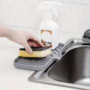 Sink Silicone Tray With Drain Soap Sponge Storage Holder Countertop Sink Scrubber Brush Soap Storage Rack Kitchen Organizer.Plateau en silicone évier avec porte-soupe de drainage porte-sorfière porte-éponge porte-éclaboussures en éclaboussures Brosse-soup