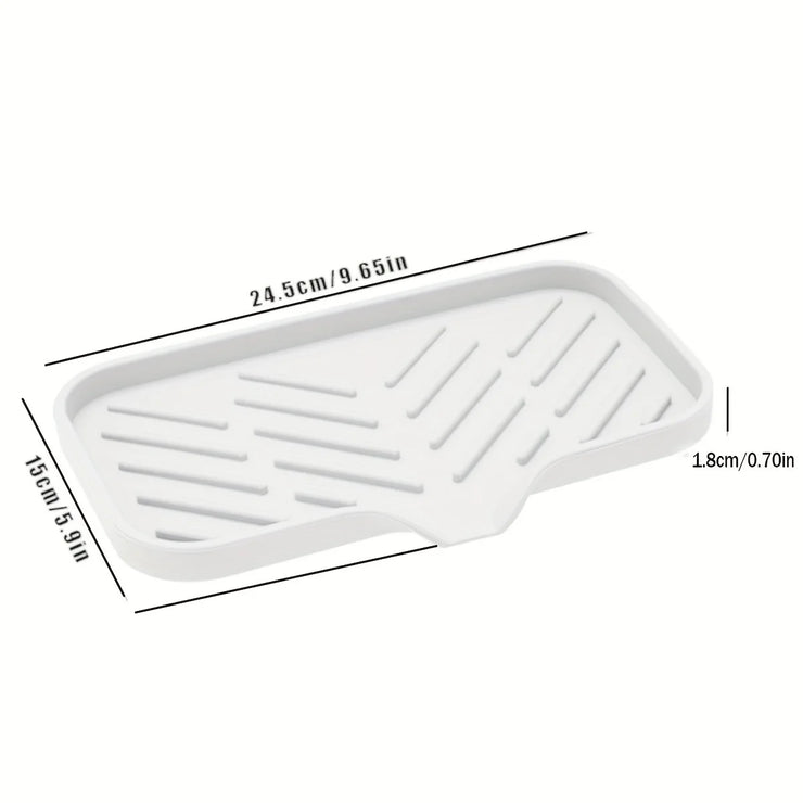Sink Silicone Tray With Drain Soap Sponge Storage Holder Countertop Sink Scrubber Brush Soap Storage Rack Kitchen Organizer.Plateau en silicone évier avec porte-soupe de drainage porte-sorfière porte-éponge porte-éclaboussures en éclaboussures Brosse-soup