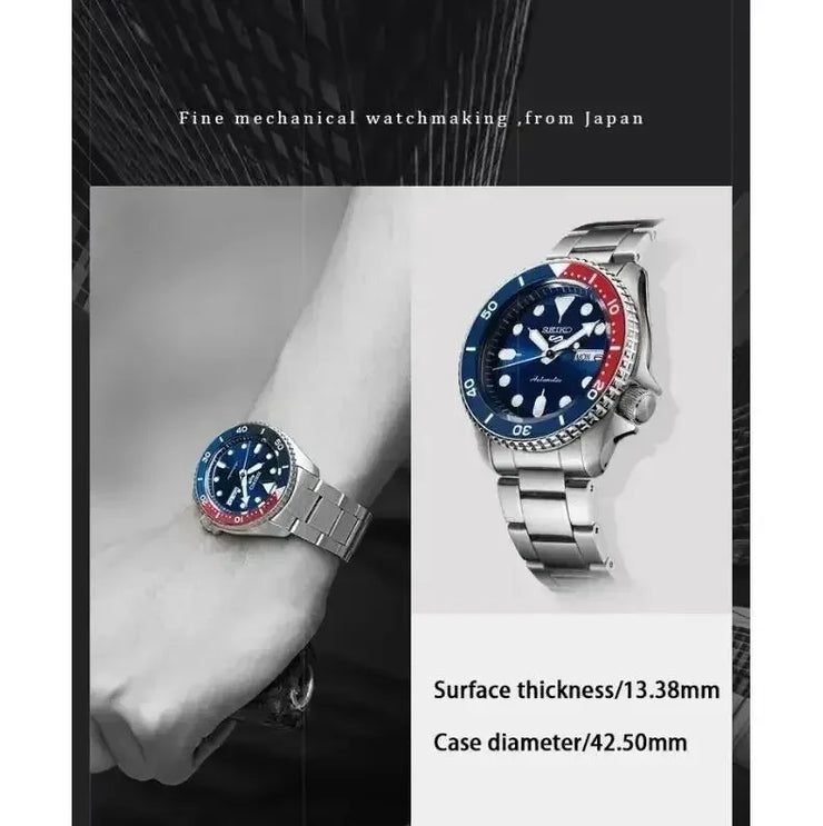 Seiko 5 Sports Montre Automatique Originale, Acier Inoxydable, Étanche