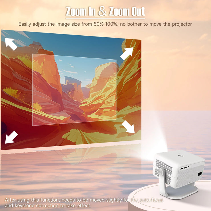 Magcubic Native 1080P 650 ANSI 4K Android 11 L018 Projecteur avec Auto Keystone Correction Focus Wifi6 BT5.2 Portable Movie Outdoor