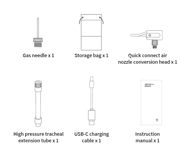 Xiaomi Mijia Portable Air Compressor 2 Pro Digital Tire Inflator Electric Air Pump With LED Lamp for Car Motorcycles Bicycles.Xiaomi Mijia Air Compressor 2 Pro Digital Tire Inflator Pompe à air électrique avec lampe LED pour motos