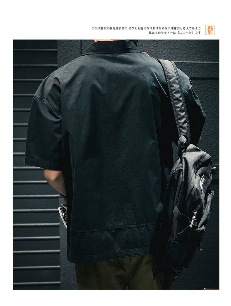 T-shirt Chemise Homme Été Style Décontracté Poche Grande Taille