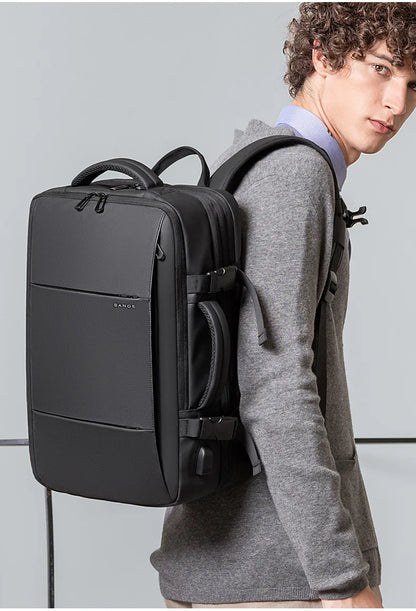 BANGE Travel Backpack Men Business Backpack School Expandable USB Bag Large Capacity 17.3 Laptop Waterproof Fashion Backpack.BANGE Travel Backpack Hommes Backpack School Sac USB Expansible Grande capacité 17,3 Laptop Waterproof Fashion Backpack.