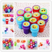 10pcs Assorted Stamps pour enfants Self-ink Stamps Enfants Stamps Smiley Face Sealbooking Diy Painting Photo Album Decor