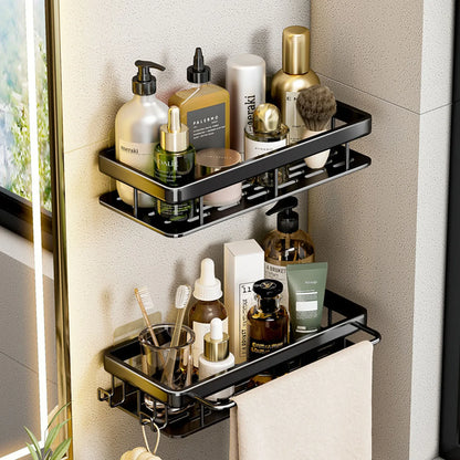 Bathroom Shelf No Drill Wall Mounted Shampoo Bottle Shower Corner Rack Toilet Storage Rack Aluminum Bathroom Kitchen Accessories. Acce Salle de bain Pas de mur de forage Bottle Shower Bottle Bottle Coin Toilet Rangement Rack Salle de bain Aluminium Access