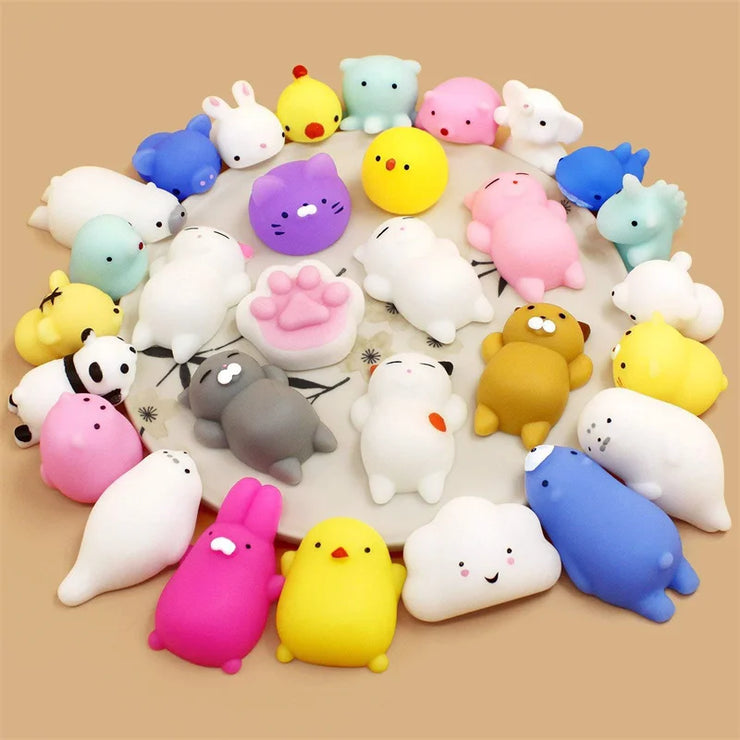50 Pcs Jouets Mochi Squishy Anti-Stress pour Enfants