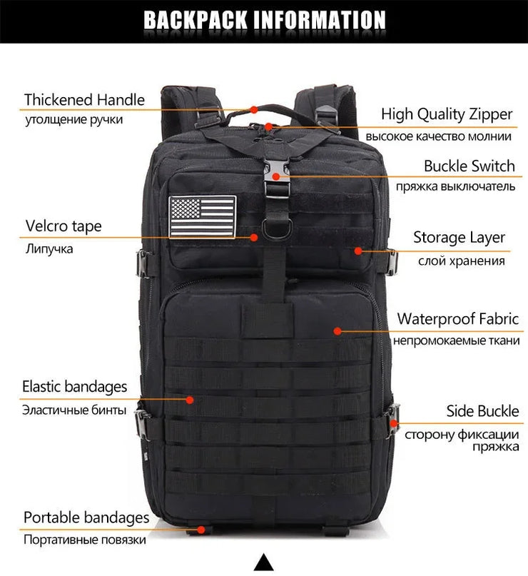 Sac à Dos Tactique QT&QY 30/50L Randonnée & Voyage
