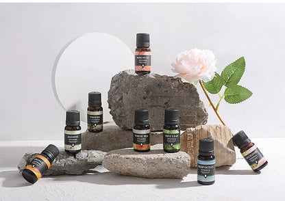 17 Flavors 10ml Essential Oils For Aroma Diffuser AirHumidifier Home Water-soluble Lavender Rose Eucalyptus  White Peach Oolong  17 Saveurs 10ml Huiles essentielles pour diffuseur d'arôme AirHumidifier Home Lavande soluble Rose Eucalyptus White Peach Oolo