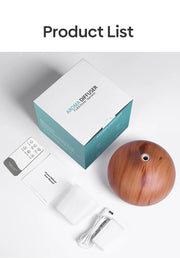High Quality 500ml Aromatherapy Essential Oil Diffuser Wood Grain Remote Control Ultrasonic Air Humidifier with 7 Colors Light.Humidifier à air ultrasonique de haute qualité 500ml Humidifier à huile essentielle d'aromathérapie avec 7 couleurs.