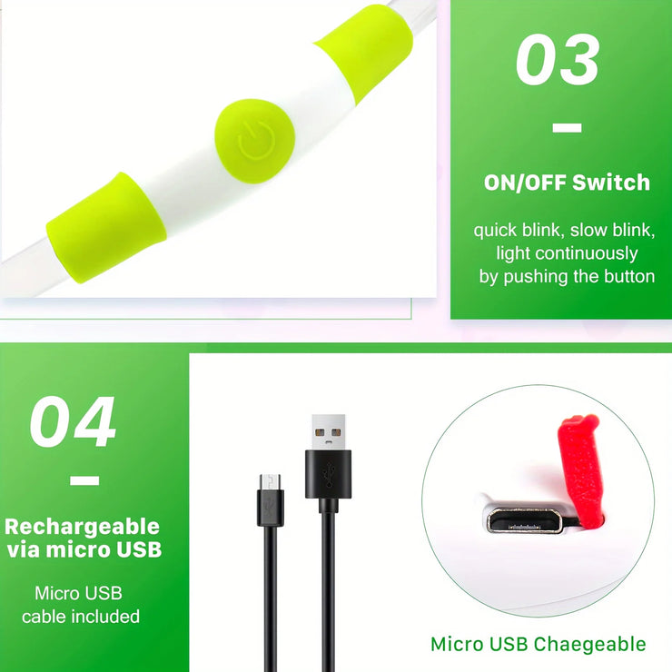 Collier Chien LED Lumineux Anti-Perte Rechargeable USB
