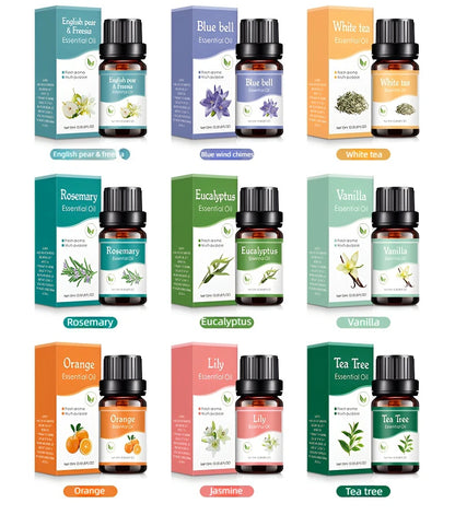 18 Flavors Essential Oils for Aroma Diffuser Air Humidifier Home Water-soluble 10ml Air Freshener Scents Fragrance Oil Perfume.18 saveurs Huiles essentielles pour diffuseur d'arôme Humidificateur d'air Home 10ml Air-soluble Air Freshener parfums .