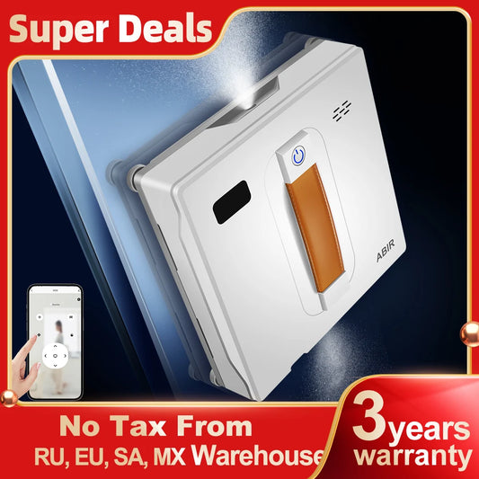 ABIR WD8 Robot Window Vacuum Cleaner,Dual Water Spray,Laser Sensor,Smart Home Glass Wall Wet Dry Cleaning ,APP&Remote Control.ABIR WD8 Robot Window Vacuum Cleaner, Dual Water Spray, Capteur laser, Nettoyage sec mural à sec en verre domestique intelligent,