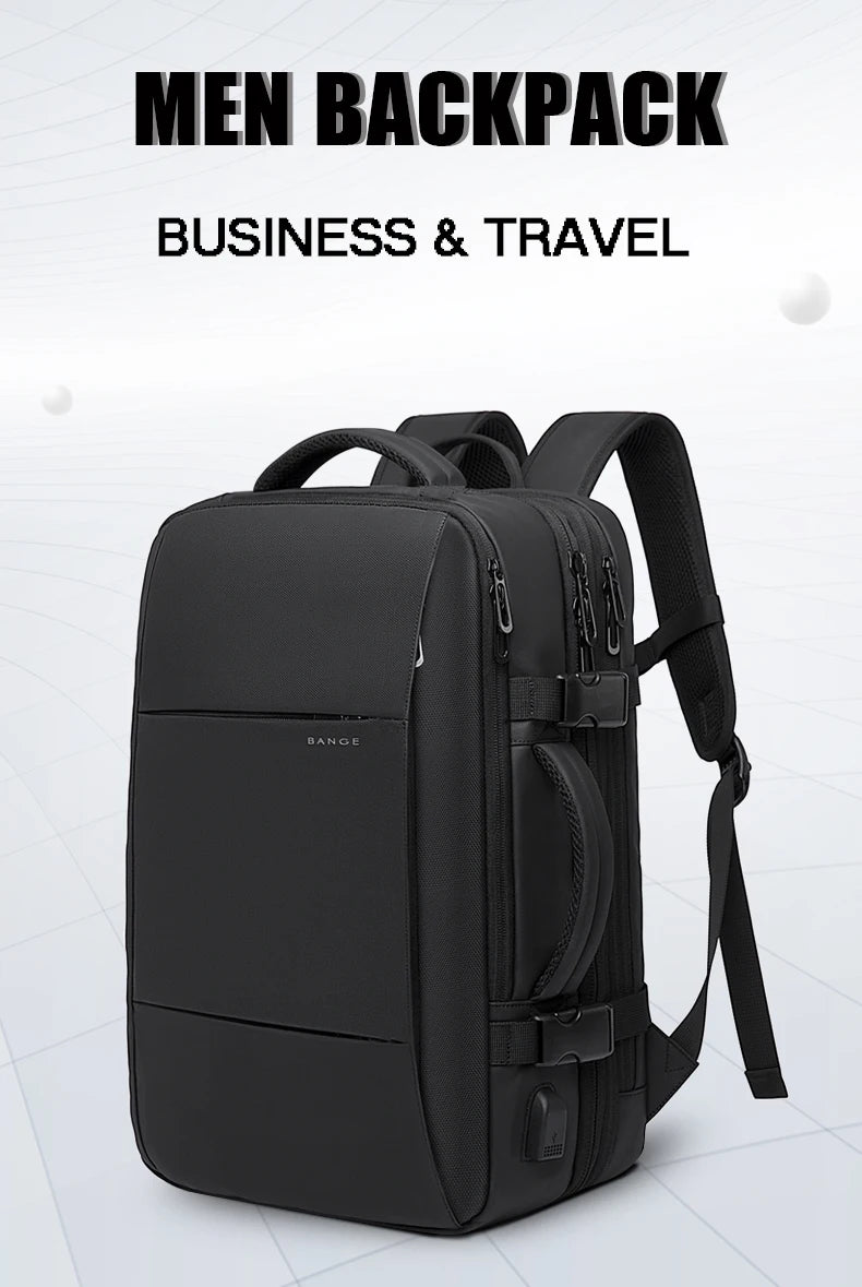 BANGE Travel Backpack Men Business Backpack School Expandable USB Bag Large Capacity 17.3 Laptop Waterproof Fashion Backpack.BANGE Travel Backpack Hommes Backpack School Sac USB Expansible Grande capacité 17,3 Laptop Waterproof Fashion Backpack.