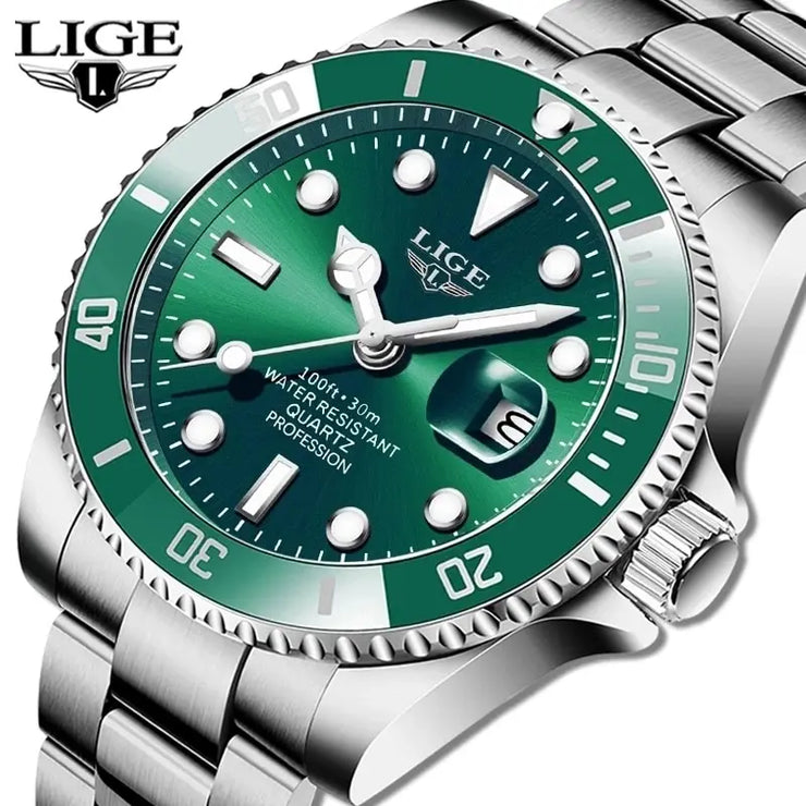 Montre Homme LIGE Luxe Étanche 30ATM Quartz
