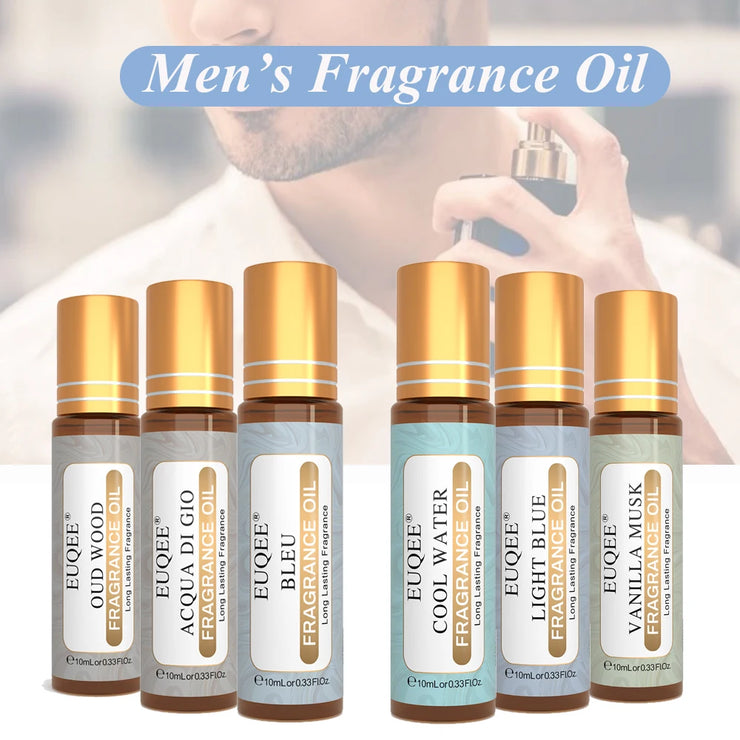 EUQEE 10ml Premium Men's Fragrance Oil For Car Diffuser Aromatherapy Vanilla Musk Leather Amber Romance Aroma Essential Oils.Huile de parfum pour hommes haut de gamme EUQEE 10ml pour l'aromathérapie de diffuseur de voiture Vanilla Musk Cuir Amber Romance