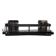 Space-Saving Kitchen Sink Organizer, Wall-Mounted Drain Rack with Drip Tray, 2 Hooks, Aluminum and Plastic Design for Neat and D.Organisateur d'évier de cuisine peu encombrant, rack de drainage mural avec bac à goutte, 2 crochets, design en aluminium.