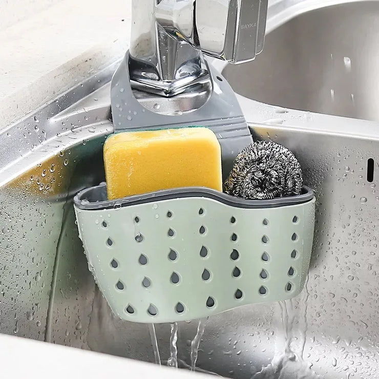 Kitchen Sink Holder Hanging Drain Basket Adjustable Soap Sponge Shelf Organizer Bathroom Faucet Holder Rack Kitchen Accessories.porte-évier de cuisine porte-évier suspendu Panier-étanchéité Organisateur d'éponge d'éponge Salle de bain porte-éponge.