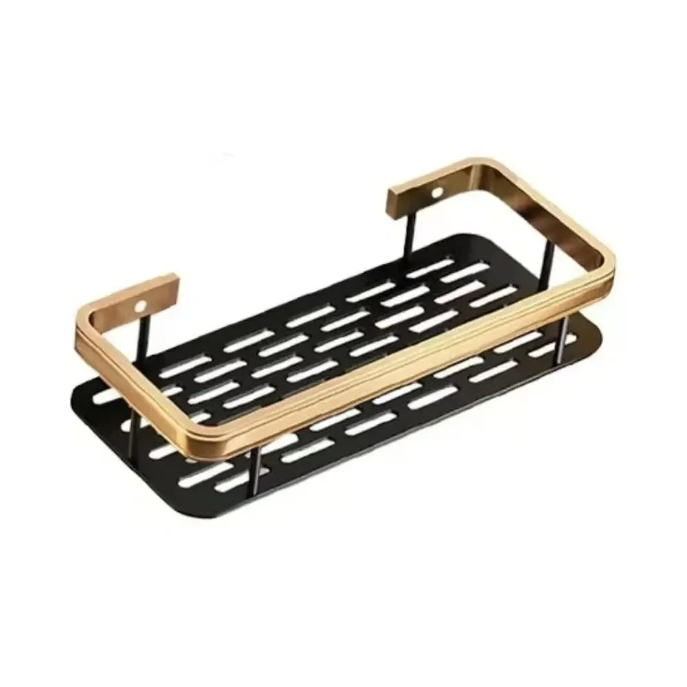 Bathroom Shelf No Drill Wall Mounted Shampoo Bottle Shower Corner Rack Toilet Storage Rack Aluminum Bathroom Kitchen Accessories. Acce Salle de bain Pas de mur de forage Bottle Shower Bottle Bottle Coin Toilet Rangement Rack Salle de bain Aluminium Access