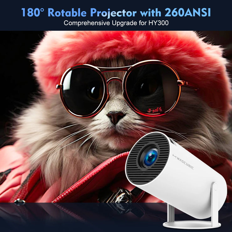 Magcubic Projector HY300 Pro 4K Android 11 Dual Wifi6 260ANSI Allwinner H713 BT5.0 1080P 1280*720P Home Cinema Outdoor Projetor.Projecteur de chargeur HY300 Pro 4K Android 11 Dual Wifi6 260ANSI Allwinner H713 BT5.0 1080P 1280*720P Home Cinema Outdoor Proj