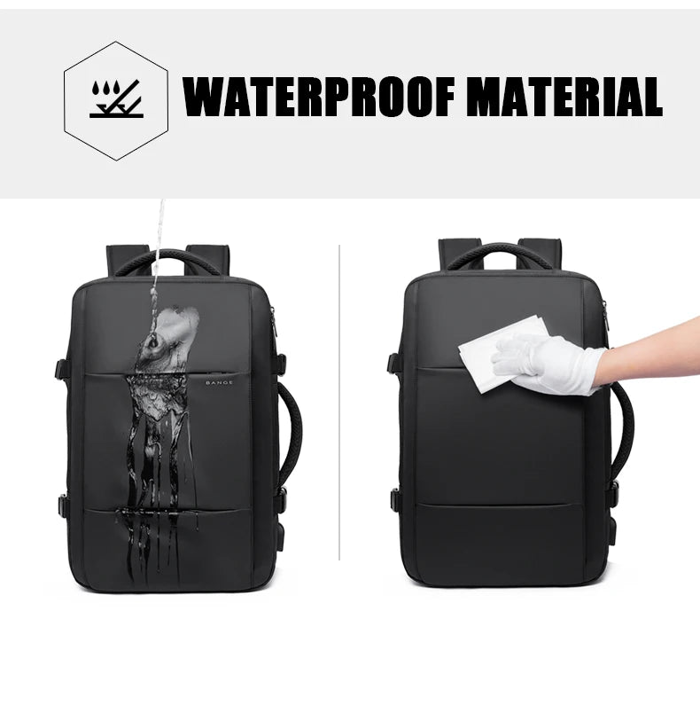 BANGE Travel Backpack Men Business Backpack School Expandable USB Bag Large Capacity 17.3 Laptop Waterproof Fashion Backpack.BANGE Travel Backpack Hommes Backpack School Sac USB Expansible Grande capacité 17,3 Laptop Waterproof Fashion Backpack.