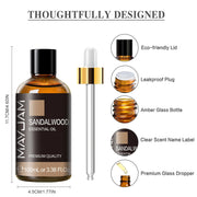 MAYJAM 1PCS 100ML Essential Oil with Dropper Sandalwood Lavender Eucalyptus Vanilla Aroma Oil For Humidifier Scent Candle Burner huile essentielle MAYJAM 1PCS 100ML avec huile de chandelier de lavande églucalyptus huile de vanille pour humidificateur brûl