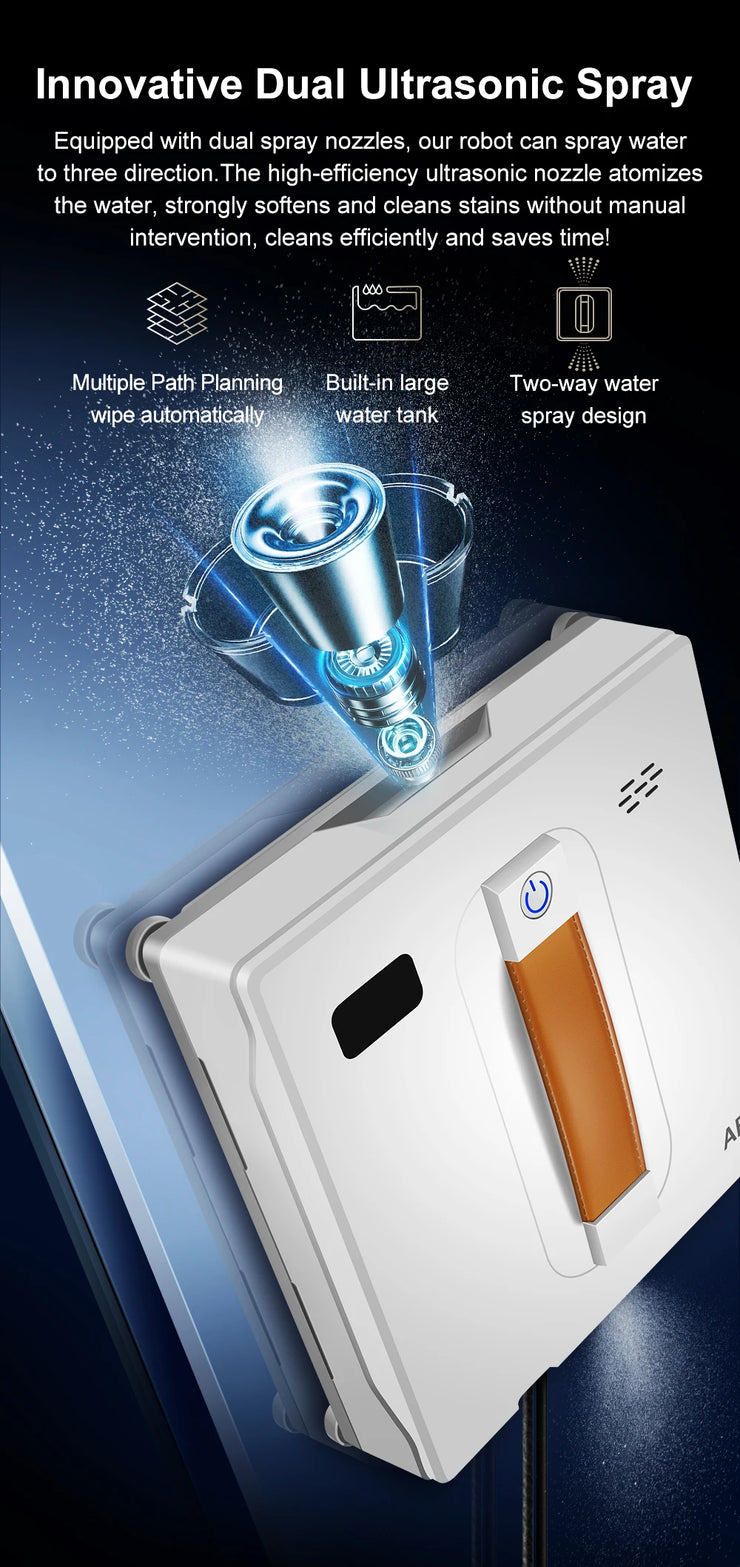 Robot Nettoyeur de Vitres ABIR WD8 Intelligent avec Télécommande & App