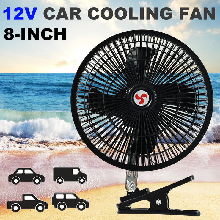Ventilateur Voiture Portable 12V 8’’ Rotatif 360°