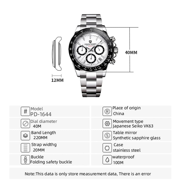 Montre Homme Quartz PAGANI DESIGN 2024 Chronographe Luxe