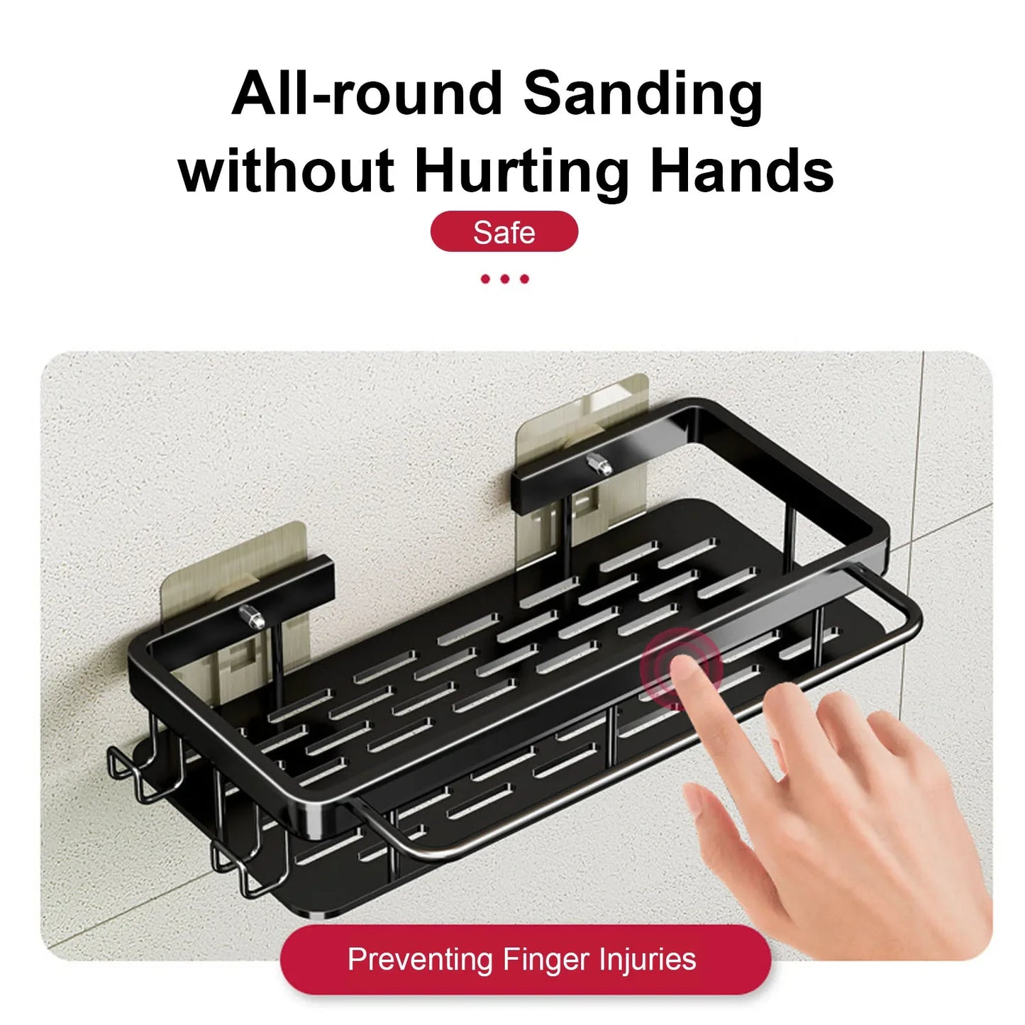 Bathroom Shelf No Drill Wall Mounted Shampoo Bottle Shower Corner Rack Toilet Storage Rack Aluminum Bathroom Kitchen Accessories. Acce Salle de bain Pas de mur de forage Bottle Shower Bottle Bottle Coin Toilet Rangement Rack Salle de bain Aluminium Access