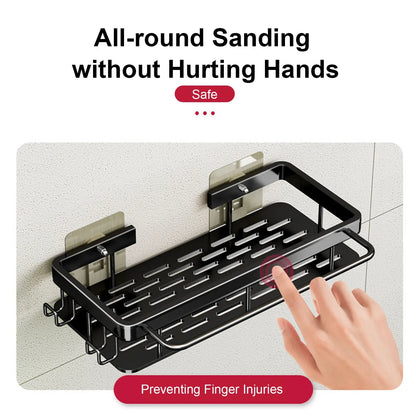 Bathroom Shelf No Drill Wall Mounted Shampoo Bottle Shower Corner Rack Toilet Storage Rack Aluminum Bathroom Kitchen Accessories. Acce Salle de bain Pas de mur de forage Bottle Shower Bottle Bottle Coin Toilet Rangement Rack Salle de bain Aluminium Access