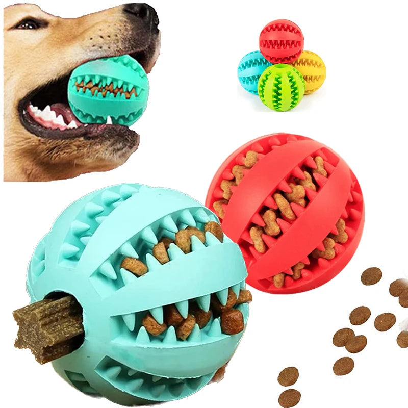 Balles en caoutchouc interactives Puppy Toys Pet Toys Pet Tooth Cleaning Ball Cats Pets Food Treat Feeder Silicon Balls Toy