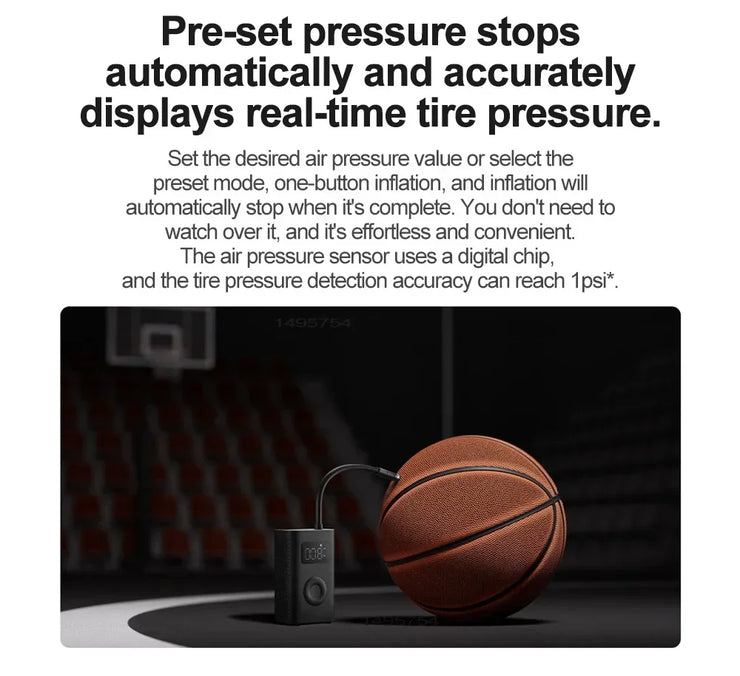 Xiaomi Mijia Portable Air Compressor 2/2D Digital Tire Inflator Electric Air Pump With LED Lamp for Car Motorcycles Bicycles. Xiaomi Mijia Portable Air Compressor 2/2D Digital Tire Inflator Pompe à air électrique avec lampe LED pour motos.