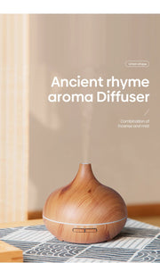 High Quality 500ml Aromatherapy Essential Oil Diffuser Wood Grain Remote Control Ultrasonic Air Humidifier with 7 Colors Light.Humidifier à air ultrasonique de haute qualité 500ml Humidifier à huile essentielle d'aromathérapie avec 7 couleurs.