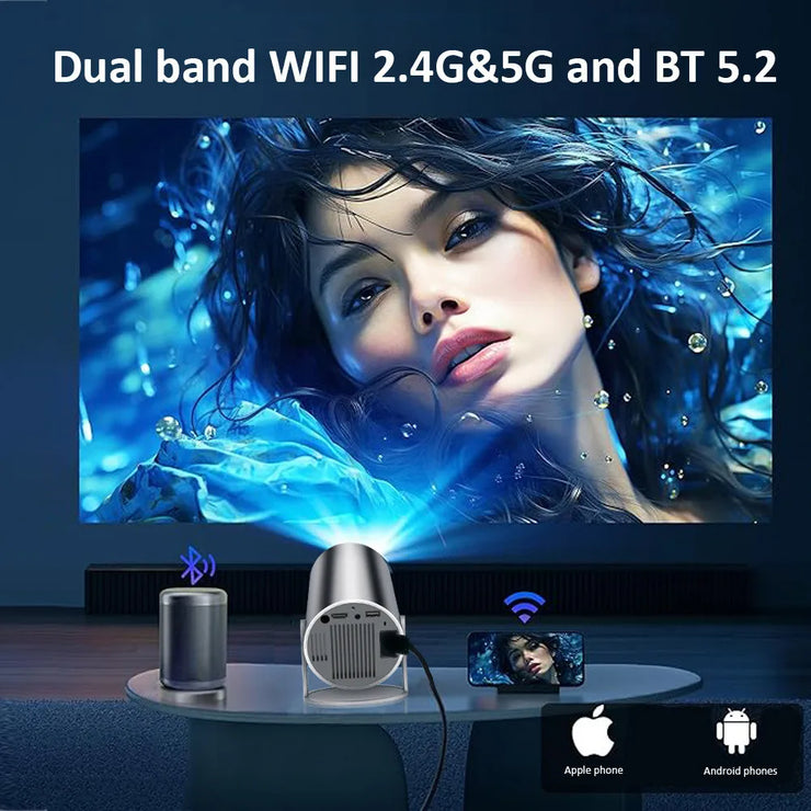 DITONG HY300 Plus HD Projector portatil 4K 1280x720P Android  LED Video Home Theater Cinema Phone mini Proyector Movie HY300 pro.DITONG HY300 Plus Projeteur HD portatil 4K 1280x720P Android LED Vidéo Home cinéma cinéma Mini Téléphone Proyector Movie HY300
