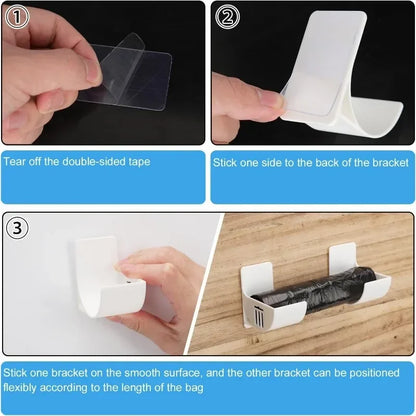2/8pcs Trash Bags Shelf Holder Wall Mounted Plastic Bag Film Container DispenserGarbage Bag Storage Box Organizer For Kitchen.20/2pcs Trash Bags porte-étagère mur Monté film plastique film de poche Dispenser Dispenser Dispanage Bag Stockage Box Organisat