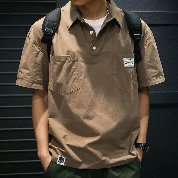 T-shirt Chemise Homme Été Style Décontracté Poche Grande Taille