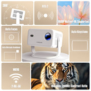 Magcubic Native 1080P 650 ANSI 4K Android 11 L018 Projecteur avec Auto Keystone Correction Focus Wifi6 BT5.2 Portable Movie Outdoor