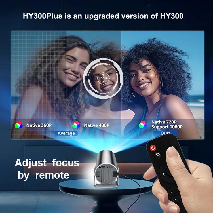 DITONG HY300 Plus HD Projector portatil 4K 1280x720P Android  LED Video Home Theater Cinema Phone mini Proyector Movie HY300 pro.DITONG HY300 Plus Projeteur HD portatil 4K 1280x720P Android LED Vidéo Home cinéma cinéma Mini Téléphone Proyector Movie HY300