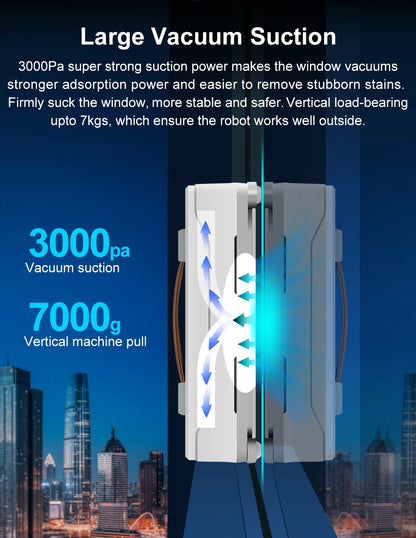 ABIR WD8 Robot Window Vacuum Cleaner,Dual Water Spray,Laser Sensor,Smart Home Glass Wall Wet Dry Cleaning ,APP&Remote Control.ABIR WD8 Robot Window Vacuum Cleaner, Dual Water Spray, Capteur laser, Nettoyage sec mural à sec en verre domestique intelligent,