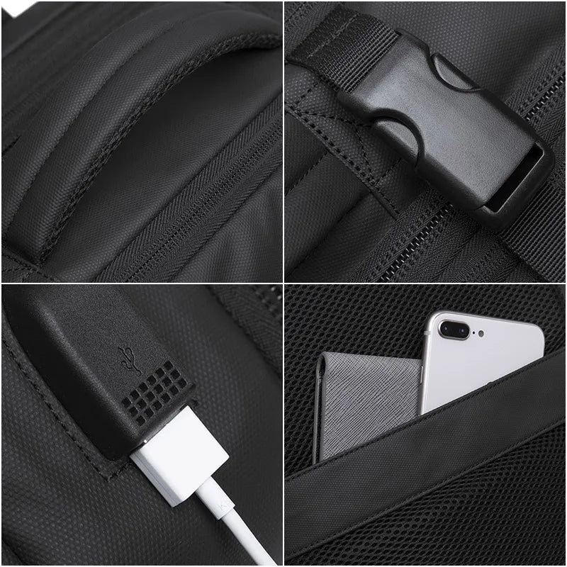 BANGE Travel Backpack Men Business Backpack School Expandable USB Bag Large Capacity 17.3 Laptop Waterproof Fashion Backpack.BANGE Travel Backpack Hommes Backpack School Sac USB Expansible Grande capacité 17,3 Laptop Waterproof Fashion Backpack.