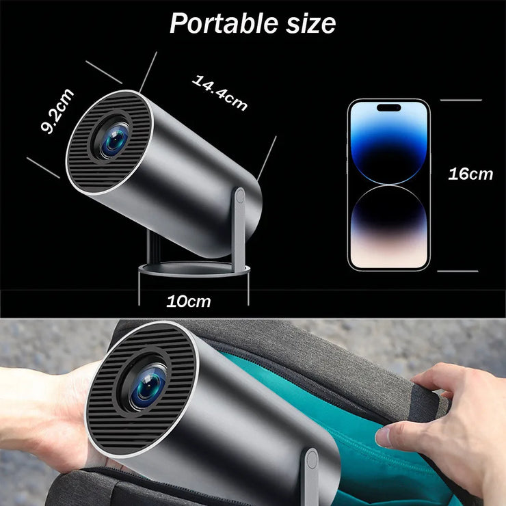 DITONG HY300 Plus HD Projector portatil 4K 1280x720P Android  LED Video Home Theater Cinema Phone mini Proyector Movie HY300 pro.DITONG HY300 Plus Projeteur HD portatil 4K 1280x720P Android LED Vidéo Home cinéma cinéma Mini Téléphone Proyector Movie HY300