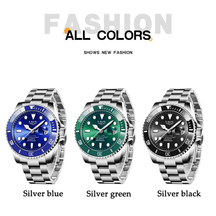 Montre Homme LIGE Luxe Étanche 30ATM Quartz