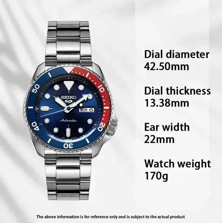 Seiko 5 Sports Montre Automatique Originale, Acier Inoxydable, Étanche
